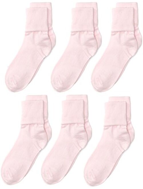 Jefferies Socks Little Girls' Seamless Turn Cuff Socks (Pack of 6)