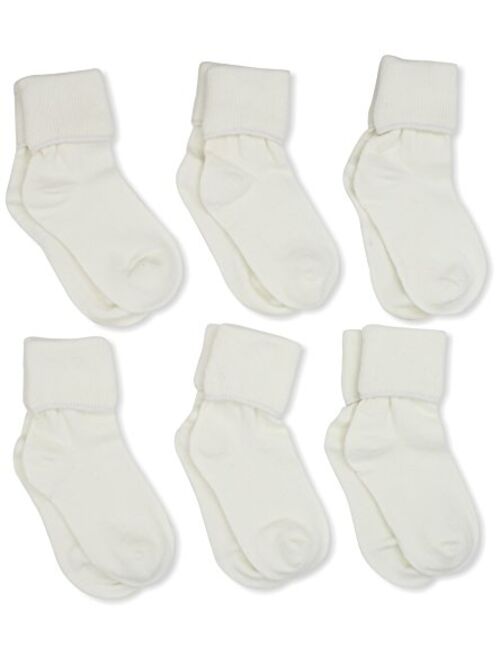 Jefferies Socks Little Girls' Seamless Turn Cuff Socks (Pack of 6)