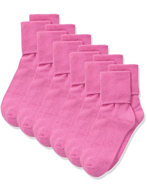 Jefferies Socks Little Girls' Seamless Turn Cuff Socks (Pack of 6)