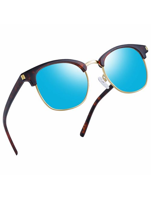 Joopin Semi Rimless Polarized Sunglasses Women Men Retro Brand Sun Glasses