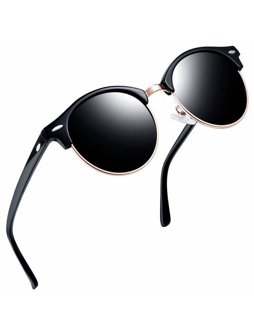 Joopin Semi Rimless Polarized Sunglasses Women Men Retro Brand Sun Glasses