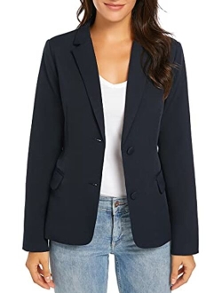 Luyeess Women's Casual Work Office Notch Lapel Pocket Buttons Blazer Suit Jacket