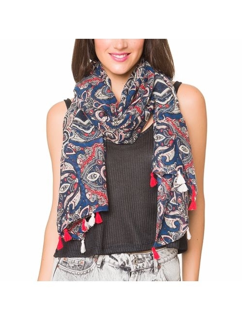 Scarf for Women Lightweight Paisley Fashion for Fall Winter Scarves Shawl Wrap