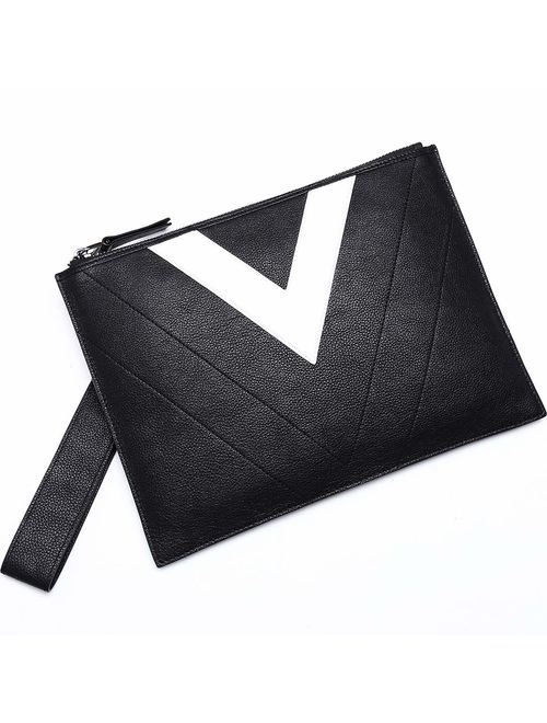 BABAMA Wristlet Wallets for Women Large Wristlets Purse Leather Clutch Wallet Zipper Men Clutch Bag