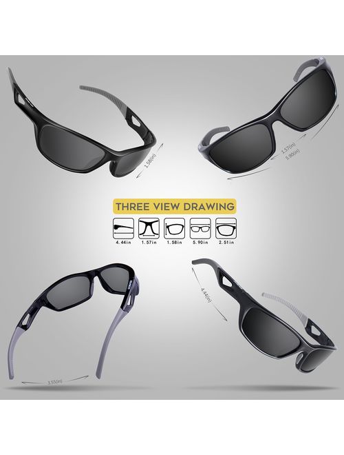 Buy RIVBOS Polarized Sports Sunglasses Driving shades For Men TR90  Unbreakable Frame RB831 online