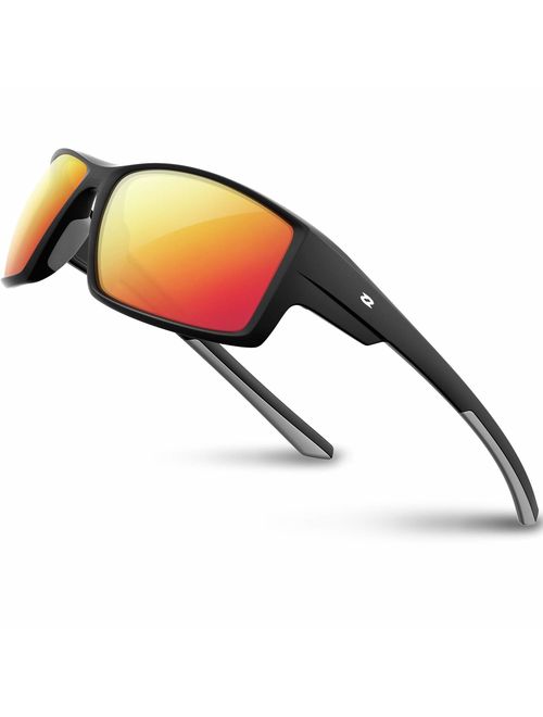 RIVBOS Polarized Sports Sunglasses Driving shades For Men TR90 Unbreakable Frame RB831