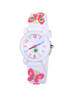 Venhoo Kids Unicorn Watches 3D Cute Cartoon Waterproof Silicone Children Toddler Wrist Watch Time Teacher Birthday Gift for 3-10 Year Girls Little Child