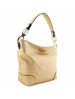 Hobo Shoulder Bag with Big Snap Hook Hardware