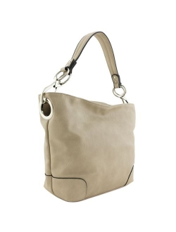 Hobo Shoulder Bag with Big Snap Hook Hardware