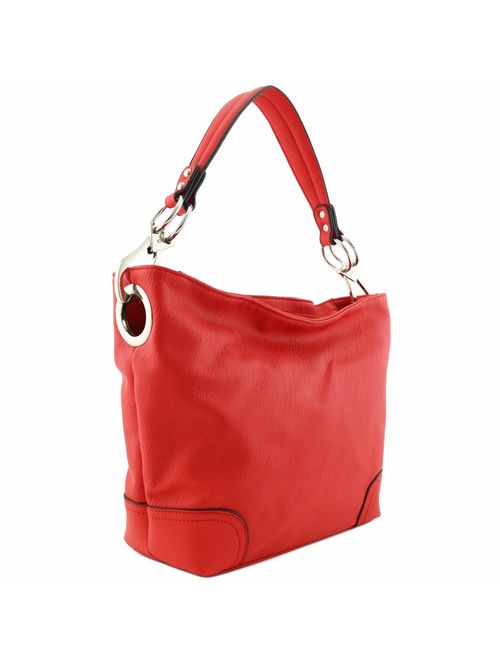 Hobo Shoulder Bag with Big Snap Hook Hardware