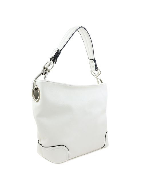 Hobo Shoulder Bag with Big Snap Hook Hardware