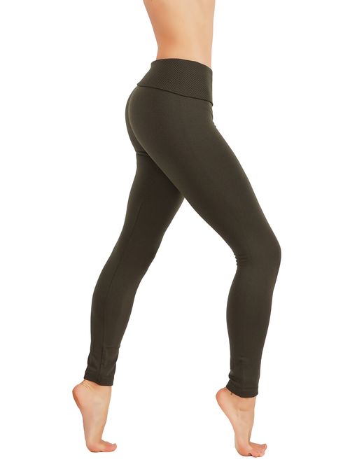 CODEFIT Yoga Fleece Leggings Winter High Waist Tummy Control Pants