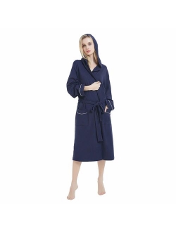 HEARTNICE Womens Cotton Robe Soft Kimono Spa Knit Bathrobe Lightweight Long