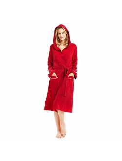 HEARTNICE Womens Cotton Robe Soft Kimono Spa Knit Bathrobe Lightweight Long