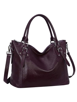 Heshe Women's Leather Handbags Shoulder Tote Bag Top Handle Bags Satchel Designer Ladies Purses Cross-body Bag