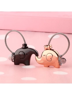 MILESI Original Fantastic Kissing Elephants Couples Keychains Valentine's Gift