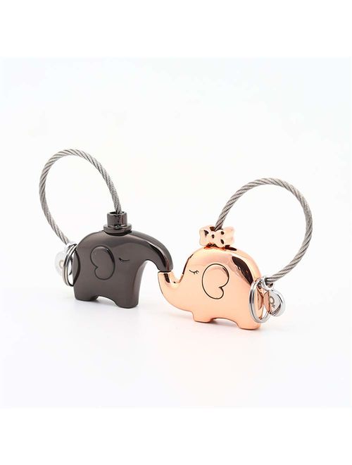 MILESI Original Fantastic Kissing Elephants Couples Keychains Valentine's Gift