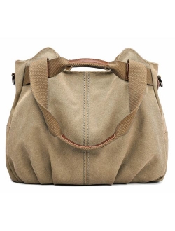 Z-joyee Women's Ladies Casual Vintage Hobo Canvas Daily Purse Top Handle Shoulder Tote Shopper Handbag