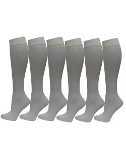 Differenttouch 6 Pairs Pack Women Opaque Stretchy Spandex Knee High Trouser Socks