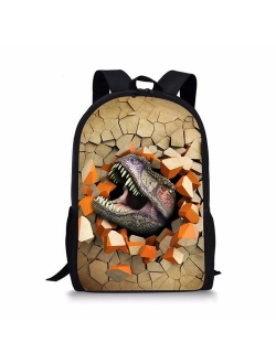 Showudesigns Cool Printing Dinosaur Kids Backpack with Mesh Side Pocket