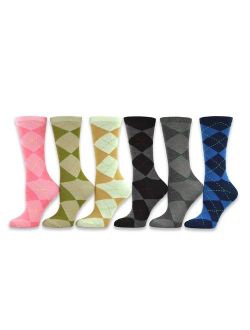 TeeHee Women's Ladies Value 6-Pack Crew Socks