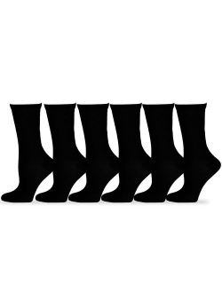 TeeHee Women's Ladies Value 6-Pack Crew Socks