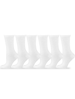 TeeHee Women's Ladies Value 6-Pack Crew Socks