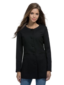 SHUIANGRAN Women's Office Work Blazer Long Sleeve Slim Fit Plaid One Button Jacket