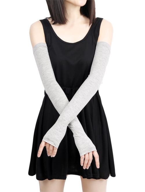 Women Stretchy Long Sleeve Fingerless Gloves