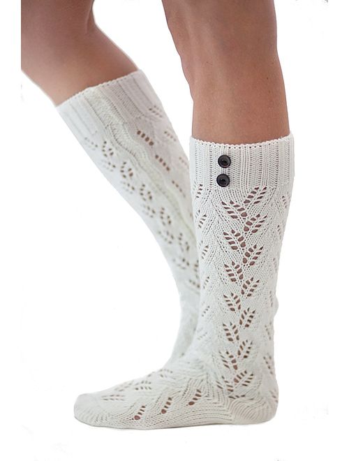 The Original Button Boot Socks with Lace Trim Boutique Socks by Modern Boho