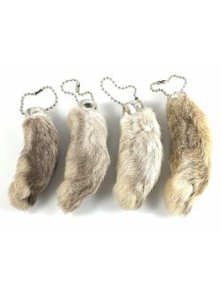 Dangerous Threads Rabbit Rabbits Foot Keychain White/Natural 4 Pcs