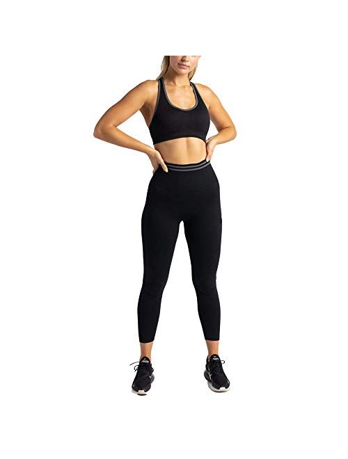 Hotexy Women's Workout Outfit 2 Pieces Seamless Yoga Leggings with Sports Bra Gym Clothes Set