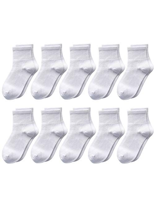 10 Pairs Kids Boys Girls Colorful Fashion Cotton Crew Socks