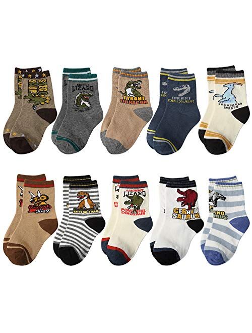 10 Pairs Kids Boys Girls Colorful Fashion Cotton Crew Socks