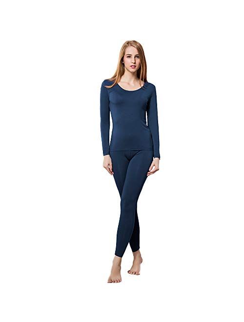 HEROBIKER Thermal Underwear Women Ultra-Soft Set Base Layer Top & Bottom Long Johns with Fleece Lined Winter