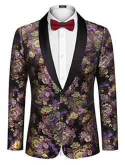 Men's Floral Party Dress Suit Luxury Embroidered Wedding Blazer Dinner Tuxedo Jacket