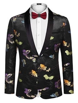 Men's Floral Party Dress Suit Luxury Embroidered Wedding Blazer Dinner Tuxedo Jacket