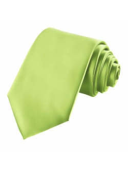 KissTies Solid Satin Tie Pure Color Necktie Mens Ties + Gift Box