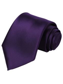 KissTies Solid Satin Tie Pure Color Necktie Mens Ties + Gift Box