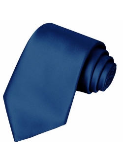 KissTies Solid Satin Tie Pure Color Necktie Mens Ties + Gift Box