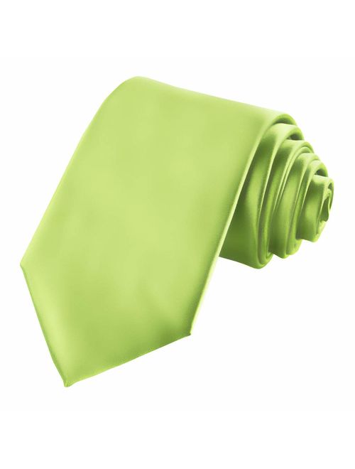 KissTies Solid Satin Tie Pure Color Necktie Mens Ties + Gift Box