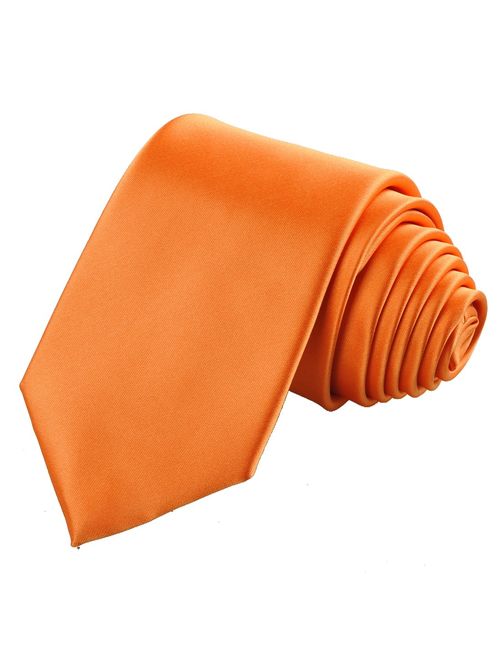 KissTies Solid Satin Tie Pure Color Necktie Mens Ties + Gift Box