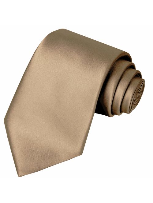 KissTies Solid Satin Tie Pure Color Necktie Mens Ties + Gift Box