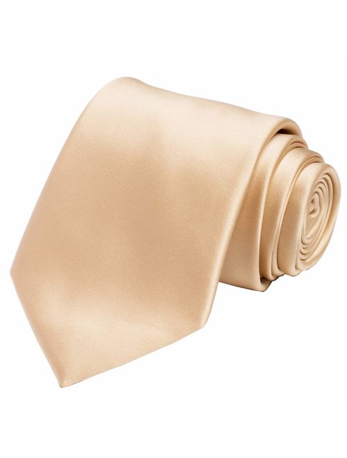 KissTies Solid Satin Tie Pure Color Necktie Mens Ties + Gift Box