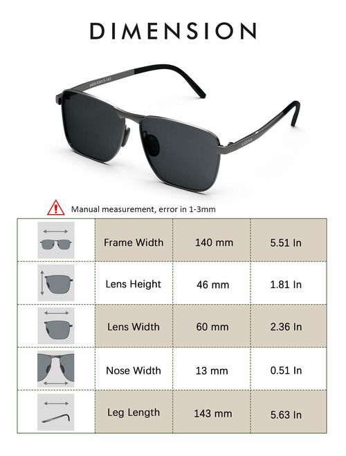 LUENX Men Aviator Sunglasses Polarized Women - UV 400 with case 60MM