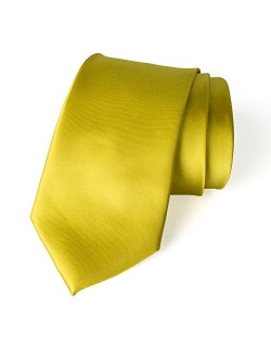 Men's Solid Color Satin Microfiber Tie, Regular and Skinny Width