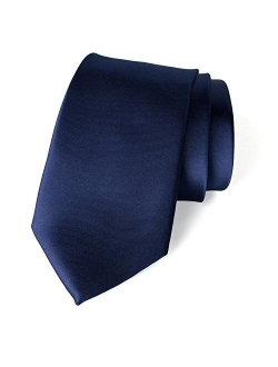 Men's Solid Color Satin Microfiber Tie, Regular and Skinny Width