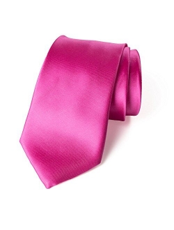 Men's Solid Color Satin Microfiber Tie, Regular and Skinny Width