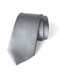 Men's Solid Color Satin Microfiber Tie, Regular and Skinny Width