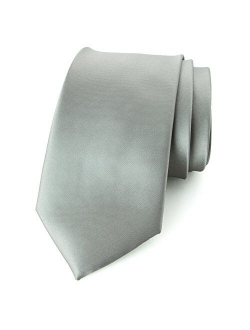 Men's Solid Color Satin Microfiber Tie, Regular and Skinny Width